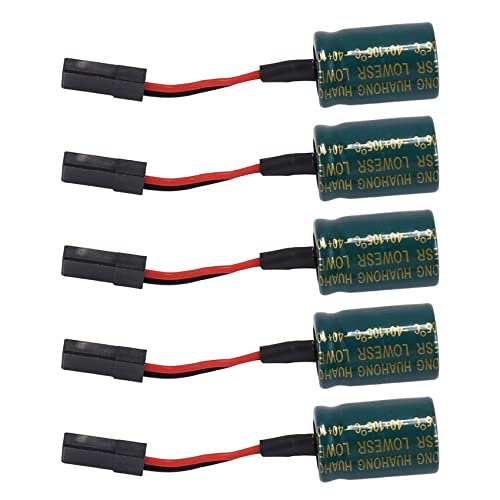 SAROAD 5 StüCk 3300UF 16V Spannungsschutz A3 Flight Control EmpfäNger GroßEr Kondensatorschutz mit Stecker für RC Drohnen FUTABA von SAROAD