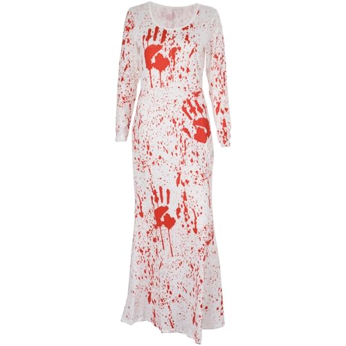 SAROAD Horror-Kostüm für Mädchen, Damen, Handabdruck, blutiges Kostüm, Halloween-Kostüm, Größe L SAROAD Horror-Kostüm für Mädchen, Damen, Handabdruck, blutiges Kostüm, Halloween-Kostüm, Größe L von SAROAD