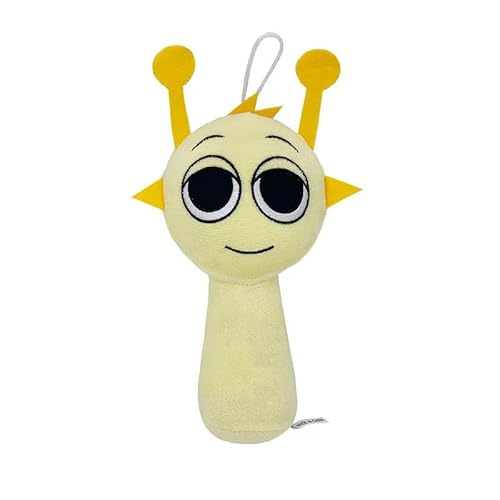 SASA baby Sprunki Plüschtier, Kuscheltier mit großen Augen, Gelb und Beige, Stofftier mit Aufhängeschlaufe,25cm von SASA baby