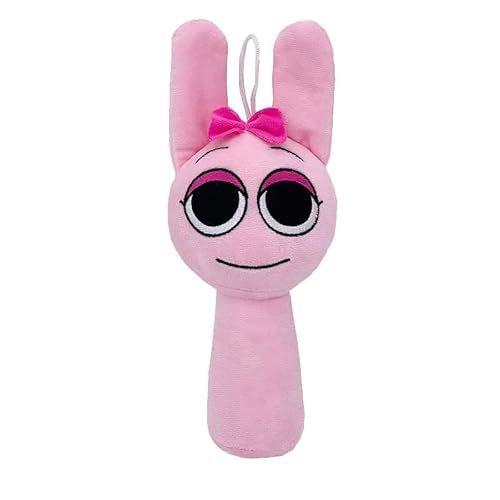 SASA baby Sprunki Plüschtier, Rosa, 25 cm, Weiches Kuscheltier mit Schleife, Großen Augen von SASA baby