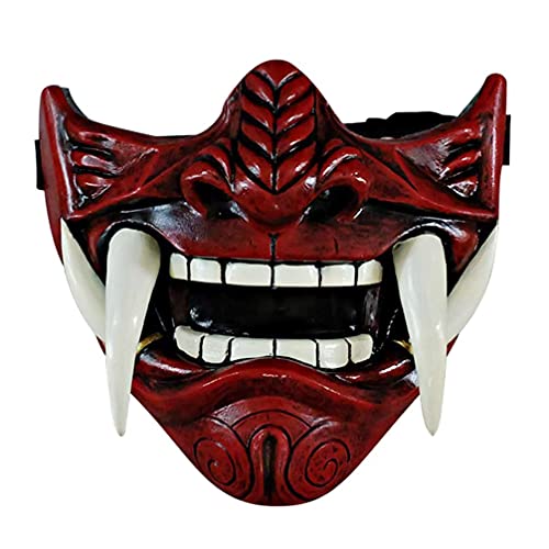 SASKATE Japanische Samurai Maske Demon Maske Japanische Dämonenmaske Geistermaske Cosplay Halloween Kostüm Zubehör von SASKATE