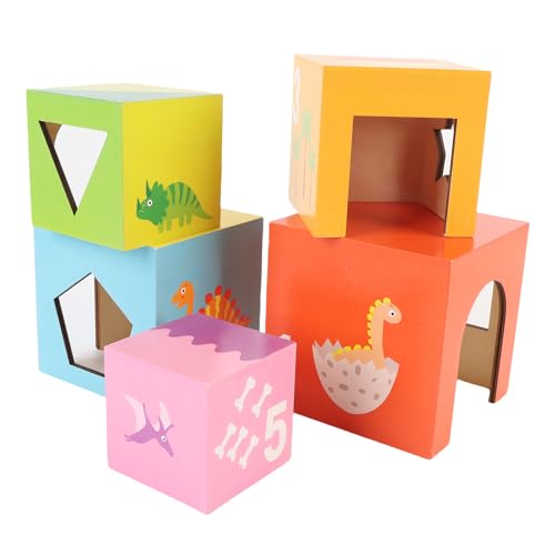 SASKATE Stapelbox-Spielzeug aus Holz, Nistblöcke Zur Erkennung von Tierfarben, für die Eltern-Kind-Interaktion der Frühen Bildung von Kindern von SASKATE