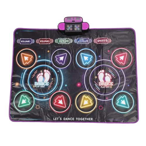 SASKATE Tanzmatte, Light Up Dance Pad mit Drahtloser Bluetooth oder Integriertes Musik, Doppelter Benutzer Elektronischer Tanzpadsspielzeug für Kinder Erwachsene von SASKATE