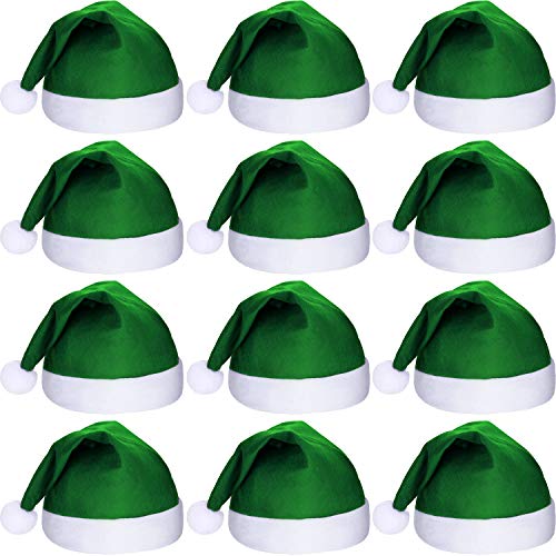 SATINIOR 12 Stück Weihnachtsmannmützen aus Vliesstoff für Feiertage, Weihnachten, Partyzubehör, Grün , Small SATINIOR 12 Stück Weihnachtsmannmützen aus Vliesstoff für Feiertage, Weihnachten, Partyzubehör, Grün , Small von SATINIOR