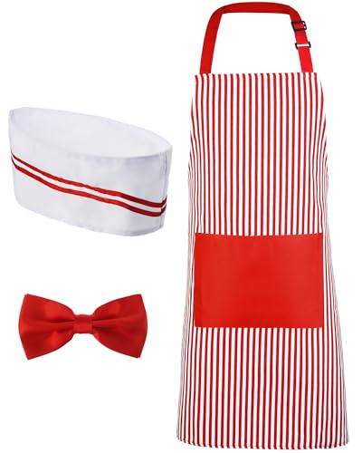 SATINIOR Kellner-Kostüm für Erwachsene, 1950er-Jahre, Hot Dog, Soda Jerk, Film, Nacht, Kellnerin, Cosplay, Zirkus-Party, Rot und Weiß, 3 Stück SATINIOR Kellner-Kostüm für Erwachsene, 1950er-Jahre, Hot Dog, Soda Jerk, Film, Nacht, Kellnerin, Cosplay, Zirkus-Party, Rot und Weiß, 3 Stück von SATINIOR