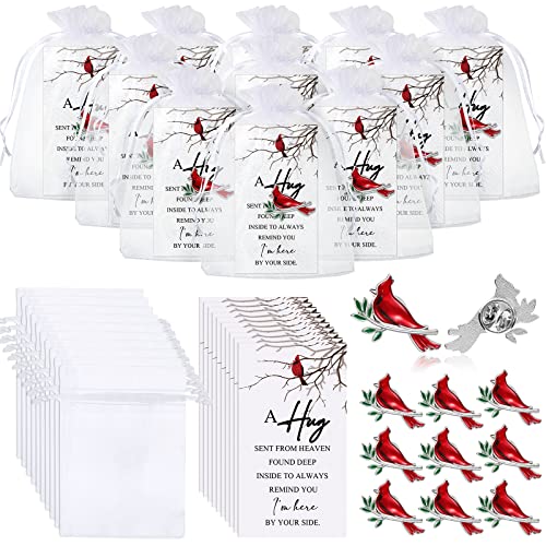 SATINIOR Set mit 10 Beerdigungsgeschenken, rote Kardinal-Brosche, Gedenk-Legierung, Öltropfen, inspirierende Gedichtkarten, weiße Organza-Taschen, Kardinal-Charms, Geschenke für Gäste SATINIOR Set mit 10 Beerdigungsgeschenken, rote Kardinal-Brosche, Gedenk-Legierung, Öltropfen, inspirierende Gedichtkarten, weiße Organza-Taschen, Kardinal-Charms, Geschenke für Gäste von SATINIOR