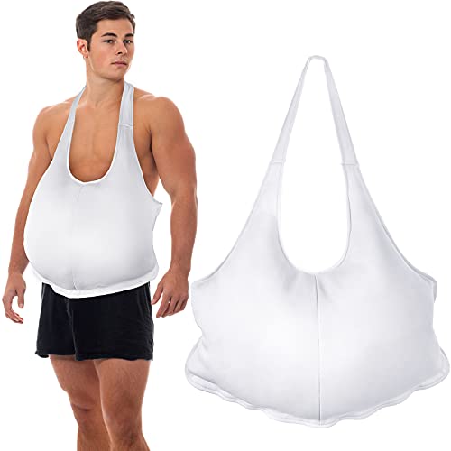 SATINIOR Weihnachtsmann-Anzug Herren Unisex Gepolsterter Bauch Stuffer Santa Belly Kostüm für Weihnachten Cosplay (Weiß) von SATINIOR