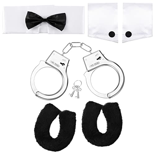 SATINIOR Herren Kostüm Kragen Fliege und Manschetten Set Polizei Kostüm Requisiten Zubehör für Halloween Party Zubehör Accessoires SATINIOR Herren Kostüm Kragen Fliege und Manschetten Set Polizei Kostüm Requisiten Zubehör für Halloween Party Zubehör Accessoires von SATINIOR