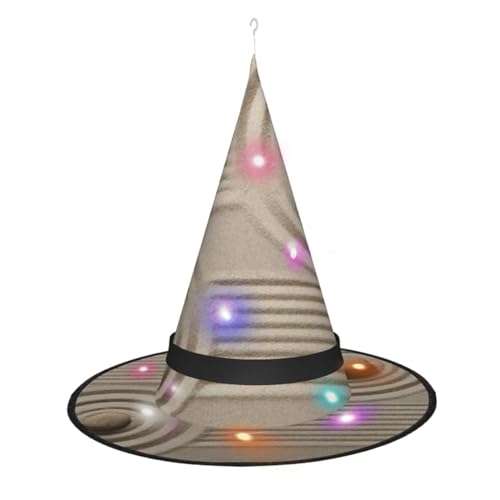 SATUSA Rocks Over A Rippled Print Halloween Decoration Witch Hat Light Up Witch Hat Hanging Lighted Glowing Witch Hat For Halloween Party Supplies von SATUSA