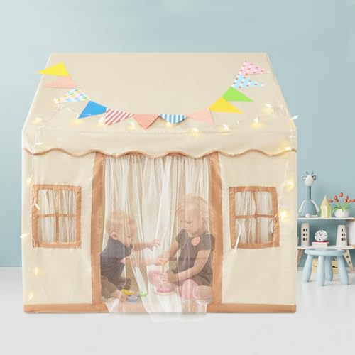 Kinderzelt Kinderspielzelt für Mädchen & Jungen mit Matte für Schlafzimmern Familienzimmern Khaki 1.2 * 1 * 1.3m Anzahl der Lichter: 20 Kinderzelt Kinderspielzelt für Mädchen & Jungen mit Matte für Schlafzimmern Familienzimmern Khaki 1.2 * 1 * 1.3m Anzahl der Lichter: 20 von SAUADY