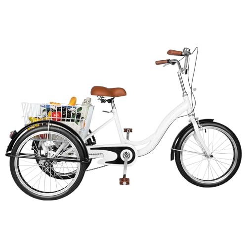 Tricycle Dreirad 3 Rader Seniorenrad Erwachsenendreirad mit Einkaufskorb 20 Zoll für Männer Frauen ältere Menschen und Erwachsene Weiß 163.5 * 62.5CM Tricycle Dreirad 3 Rader Seniorenrad Erwachsenendreirad mit Einkaufskorb 20 Zoll für Männer Frauen ältere Menschen und Erwachsene Weiß 163.5 * 62.5CM von SAUADY