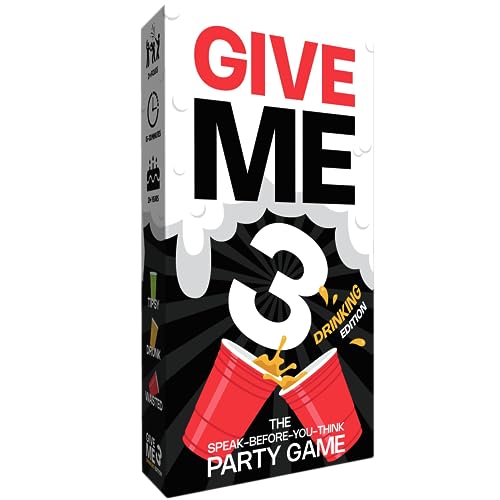 Give Me 3 Trinkspiel – rasante und lustige Trinkspiele für Erwachsene, 2+ Spieler, 10-Sekunden-Regelspiel, Kartenspiele für Erwachsene von SAVANA