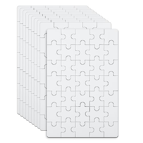 10 Blatt Leere Puzzles, 10 x 15 cm Leere Puzzleteile, 35 Teile Pro Blatt, Komplett Weißes Puzzle, DIY Puzzle, Bemalbares Puzzle für Kinder, Denkspiel von SAVITA