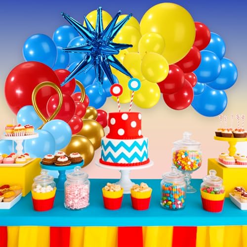 110stk Ballonbogen Set, Bunte Luftballons in Verschiedenen Farben & Größen mit Bändern und Klebepunkten Cartoon Thematische Geburtstagsdeko für Perfekte Party Dekorationen 110stk Ballonbogen Set, Bunte Luftballons in Verschiedenen Farben & Größen mit Bändern und Klebepunkten Cartoon Thematische Geburtstagsdeko für Perfekte Party Dekorationen von SAVITA