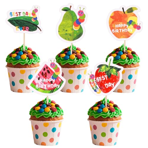 15 Stk Raupe Hungrig Tortenaufsätze, Geburtstagsdeko Erdbeere Apfel Blatt Birne Wassermelone Raupe Hungrig Cupcake Aufsätze für Geburtstagspartys 15 Stk Raupe Hungrig Tortenaufsätze, Geburtstagsdeko Erdbeere Apfel Blatt Birne Wassermelone Raupe Hungrig Cupcake Aufsätze für Geburtstagspartys von SAVITA