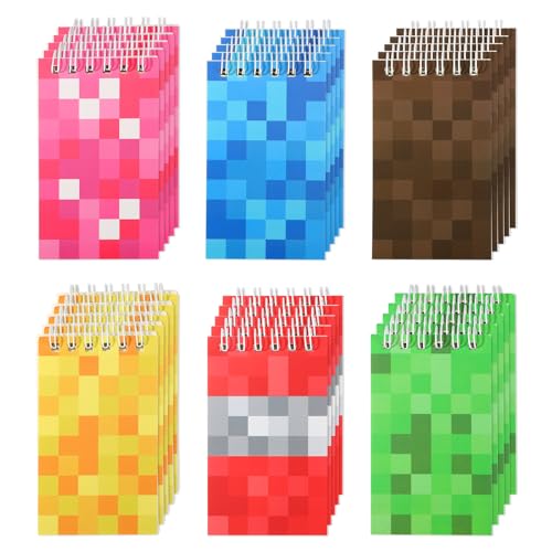30 Stück Bunte Mini-Notizblöcke, 10 x 6 cm Mini-Spiralnotizblöcke für Kinder Lehrerpreise im Klassenzimmer Partygeschenk zum Thema Spiele Geburtstagsgeschenk Tütenfüller (6 Farben) von SAVITA