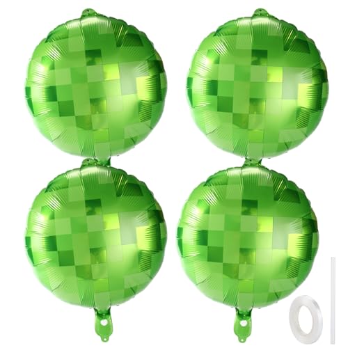 4 Stk Pixel Luftballons, 45,72cm Grün Aluminiumfolie Folienballons Partydekorationen für Jungen Mädchen Geburtstage Partyzubehör Feiern von SAVITA