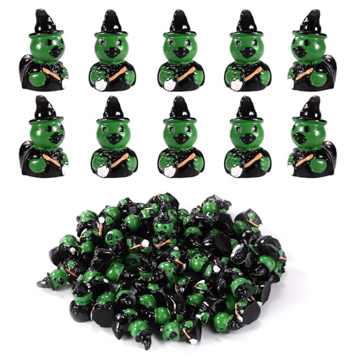 50 Stück Harz-Enten-Hexe, Mini-Harz-Tiere Miniaturfiguren für Halloween DIY Aquarium Garten Büro-Dekoration (Böse Hexe) von SAVITA