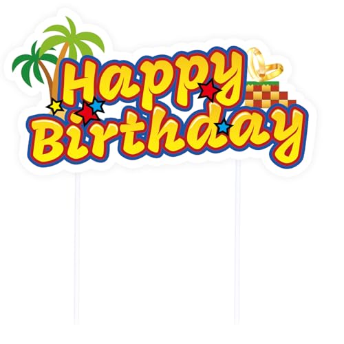 Cartoon-Tortenaufsatz, Animationsthema Happy Birthday Tortendekoration Baum Sterndesign Geburtstagsparty-Zubehör für Jungen Kinder von SAVITA