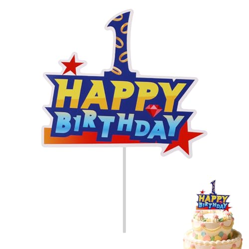 Happy Birthday Kuchenaufsatz, Kreativer Gamer-Kuchenaufsatz Cartoon Themen Geburtstagsparty Dekoration für Kinder Jungen und Mädchen (Nummer 1) von SAVITA