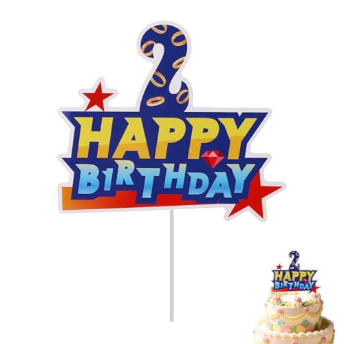 Happy Birthday Kuchenaufsatz, Kreativer Gamer-Kuchenaufsatz Cartoon Themen Geburtstagsparty Dekoration für Kinder Jungen und Mädchen (Nummer 2) von SAVITA