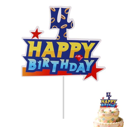 Happy Birthday Kuchenaufsatz, Kreativer Gamer-Kuchenaufsatz Cartoon Themen Geburtstagsparty Dekoration für Kinder Jungen und Mädchen (Nummer 4) von SAVITA