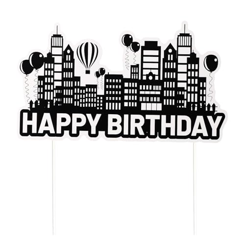 Happy Birthday Tortenaufsatz, 20cm Stadt-Stil Spiele-Geburtstagsparty-Dekoration für Jungen Spieleliebhaber Tortendekoration Gaming-Partyzubehör von SAVITA