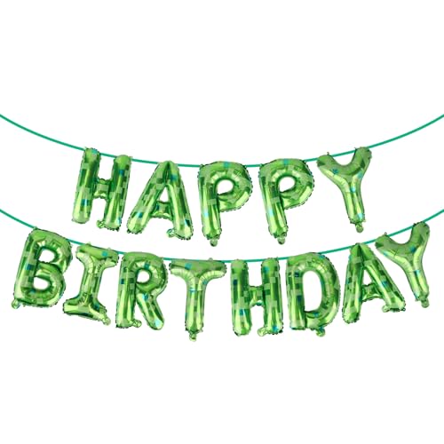 Pixel Geburtstagsdekoration Ballons, Pixel Spiel Thema Geburtstagsbanner Ballon Party Dekoration Zubehör Geeignet für Jungen und Mädchen Drinnen und Draußen (Grün) von SAVITA
