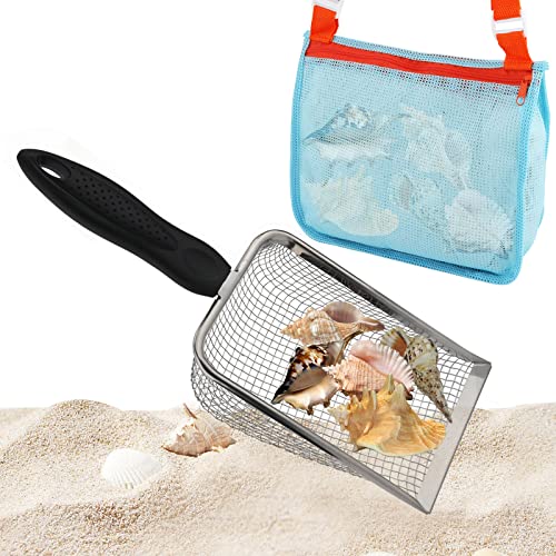 SAVITA 2 Stück Sandspielzeug Set, Strandutensilien für Kinder Strandnetzschaufel mit Netzstrandtasche zum Aufheben von Muscheln Sandsiebschaufeln Strandwerkzeug für Kinder Strandspielzeug SAVITA 2 Stück Sandspielzeug Set, Strandutensilien für Kinder Strandnetzschaufel mit Netzstrandtasche zum Aufheben von Muscheln Sandsiebschaufeln Strandwerkzeug für Kinder Strandspielzeug von SAVITA