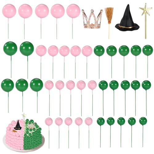 SAVITA 44stk Party-Dekorationszubehör Thema Hexe, Rosa und Grüne Luftballons Kuchenaufsätze Lustiges Kuchendekorationszubehör für Dekoration Einer Geburtstagsparty Hexenthema von SAVITA