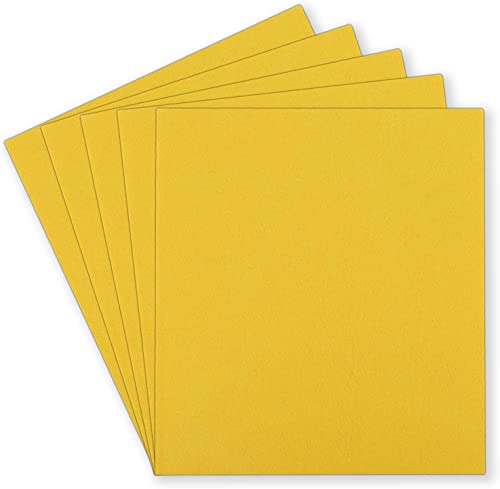 SAVITA Filzbögen, 25,4 x 22,8 cm, 3 mm dick, quadratisch, Hartfilz, Bastelstoff, gelb, 5 Stück von SAVITA
