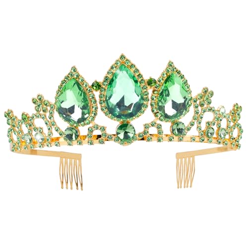 SAVITA Grüne Kristallkrone, Geburtstags Stirnband für Mädchen Anziehkrone Funkelndes Haar Accessoire für Geburtstagsparty Dekorationen Halloween Cosplay Abschlussball SAVITA Grüne Kristallkrone, Geburtstags Stirnband für Mädchen Anziehkrone Funkelndes Haar Accessoire für Geburtstagsparty Dekorationen Halloween Cosplay Abschlussball von SAVITA
