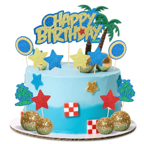 SAVITA Kuchenaufsatz zum Geburtstag mit Cartoon-Motiven, Süße Tiere Wald Kuchendekoration Palmen Sterne Kugeln Cupcake-Aufsatz für Partyzubehör für Jungen und Mädchen SAVITA Kuchenaufsatz zum Geburtstag mit Cartoon-Motiven, Süße Tiere Wald Kuchendekoration Palmen Sterne Kugeln Cupcake-Aufsatz für Partyzubehör für Jungen und Mädchen von SAVITA