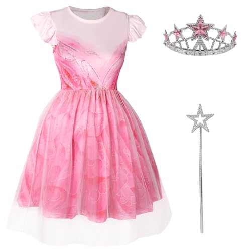 SAVITA Mädchenkostüm-Set, Tüllkleid mit Funkelnder Krone und Stern Kinderparty-Outfit für Halloween Abschlussbälle Cosplay Verkleidungen (4–6 Jahre, 120) von SAVITA