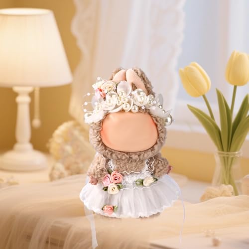 SAVITA Puppenkleidungsset für 17cm Große Plüschpuppen, Hochzeitsgarten-Prinzessinnen-Feenkleid-Outfit mit Elegantem Perlenkopfschmuck Schmetterlingsflügeln und Floralem Clip Anziehen (Keine Puppe) von SAVITA