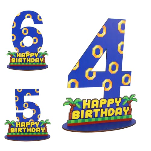 Tischdekoration zum 4. Geburtstag, Blau mit Goldenem Ringdruck Tischaufsatz Geburtstagspartys Holzständer für die 4. Zahl mit Sockel für Kinderparty Dekoration Tischdekoration Foto Requisite Tischdekoration zum 4. Geburtstag, Blau mit Goldenem Ringdruck Tischaufsatz Geburtstagspartys Holzständer für die 4. Zahl mit Sockel für Kinderparty Dekoration Tischdekoration Foto Requisite von SAVITA