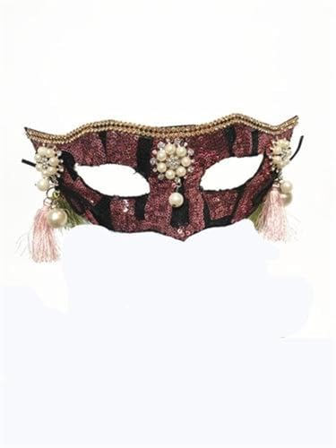 Maskerade-Maske, rote Pailletten, Blumenfedermasken, Halloween, Weihnachten, Party-Kostüme (Farbe: StilB) von SAVOMA
