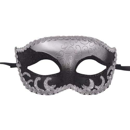 SAVOMA 1 x Damen-Maskenballmaske, Party, Augenmaske, Schnürung, neues schwarzes Karnevalskostüm, Party-Dekoration (Farbe: D) von SAVOMA