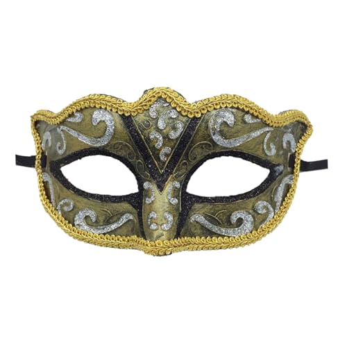 SAVOMA 1 x Damen-Maskenballmaske, Party, Augenmaske, Schnürung, neues schwarzes Karnevalskostüm, Party-Dekoration (Farbe: F) von SAVOMA
