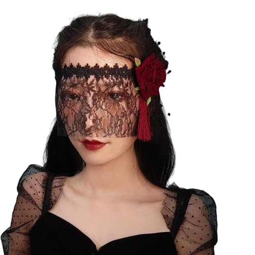 SAVOMA Damen-Gesichtsmaske, hohl, Spitze, Abschlussball, Party, Requisiten, Kostüm, Halloween, Maskerade, Nachtclub, Königin, Augenmaske von SAVOMA