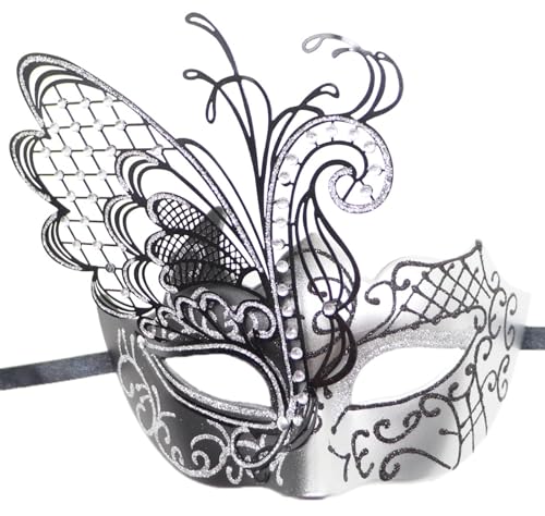 SAVOMA Metallkugelmaske, Halloween, Karneval, Party, Maske (Farbe: 6 Silber) von SAVOMA