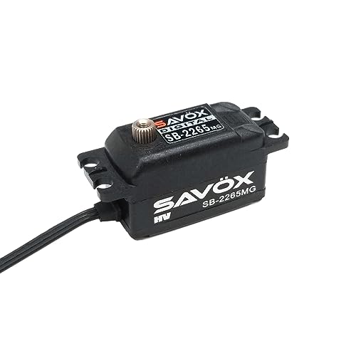 Savox SAV-SB2265MG HV DIGI mit niedrigem Profil, bürstenlos, 12 kg RC Servo, Schwarz von SAVOX