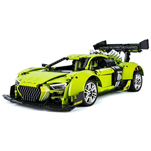 SAYN Technik Sportwagen Klemmbausteine für Lego Audi R8, 1/10 Technik Rennwagen Modell, Kompatibel mit Lego Technik, 2641 Teile von SAYN