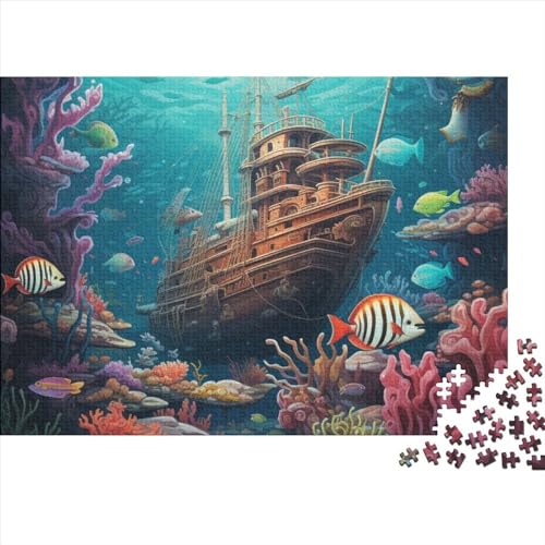 Abyssische Welt Puzzle 1000 Teile Als Herausforderndes Unterwasser-U-Boot Puzzle Für Erwachsene Geschicklichkeitsspiel Für Die Ganze Familie Puzzle 1000pcs (75x50cm) von SAYOBO