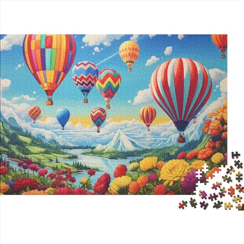 Colourful Hot Air Balloons Puzzle 1000 Teile Puzzle-Herausforderung Schwierigkeitsgrad Logikspiel Kinderpuzzle Entspannung Durch Puzzeln Zeitvertreib Für Alle Altersgruppen 1000pcs (75x50cm) von SAYOBO