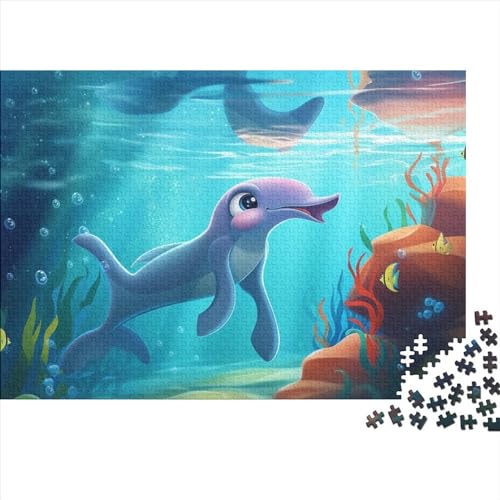 Delphin Puzzle 1000 Teile Als Herausforderndes Süßer Kleiner Delfin Puzzle Für Erwachsene Geschicklichkeitsspiel Für Die Ganze Familie Puzzle 1000pcs (75x50cm) von SAYOBO