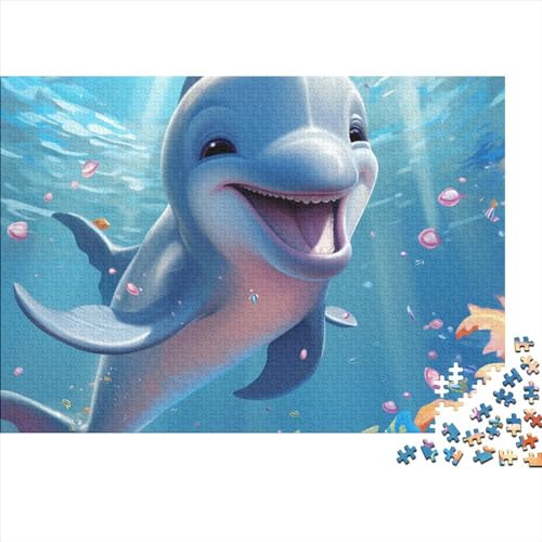 Delphin Puzzle 1000 Teile Puzzle-Herausforderung Süßer Kleiner Delfin Puzzle-Kunstwerk Logikspiel Kinderpuzzle Entspannung Durch Puzzeln Grips-Spiel 1000pcs (75x50cm) von SAYOBO