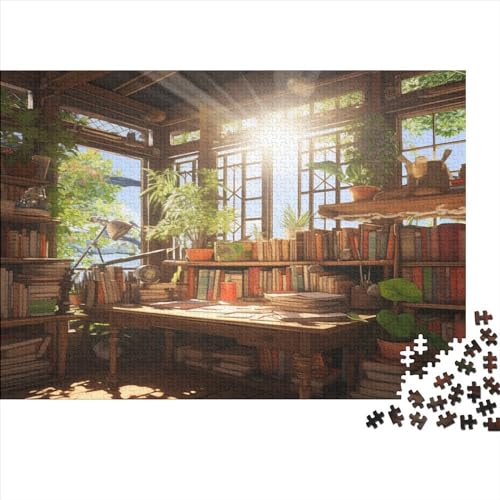 Entspannend Erwachsene Puzzle 1000 Teile Campus-Buchhandlung Geburtstag Family Challenging Games Lernspiel Wohnkultur Stress Relief Toy 1000pcs (75x50cm) von SAYOBO