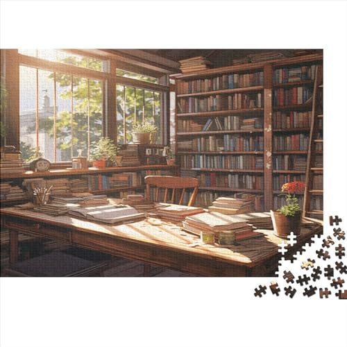 Entspannend Puzzles 1000 Teile Campus-Buchhandlung Erwachsene Lernspiel Wohnkultur Geschicklichkeitsspiel Für Die Ganze Familie Geburtstag Stress Relief 300pcs (40x28cm) von SAYOBO