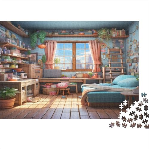 Entspannend Puzzles 1000 Teile Campus-Buchhandlung Für Erwachsene Wohnkultur Geburtstag Family Challenging Games Educational Game Stress Relief 1000pcs (75x50cm) von SAYOBO